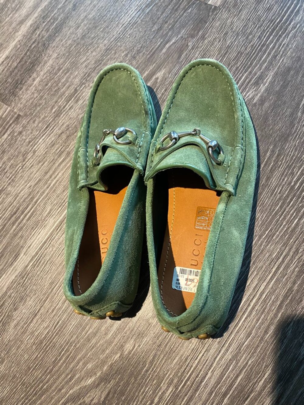 Gucci Green Suede Horsebit Driving Loafer Size 6.5 Brand New - Picture 7 of 9